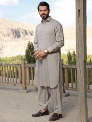 Grey Blended Kameez Shalwar - ALWA-KS-324