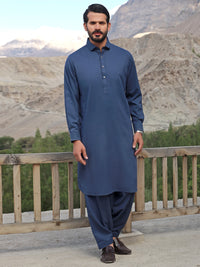 Blue Blended Kameez Shalwar - ALWA-KS-326