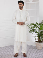 Cream Blended Kameez Shalwar - ALWA-KS-331