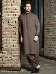 Brown Blended Kameez Shalwar - ALWA-KS-260