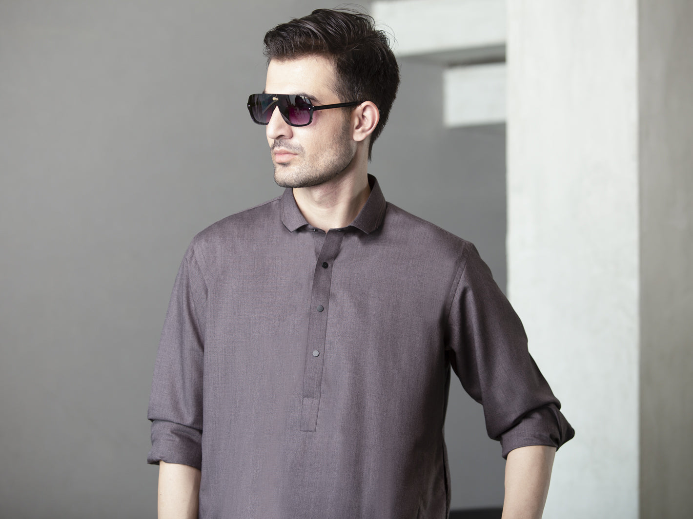 Grey Kameez Shalwar - ALWA-KS-261