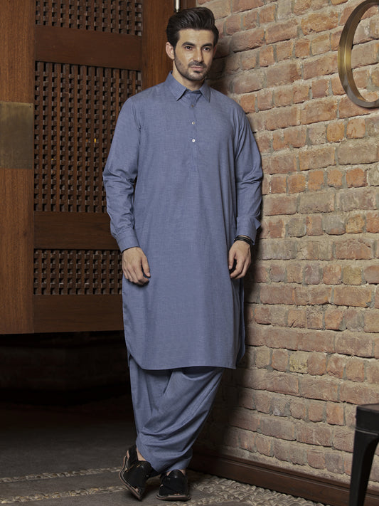 Blue Kameez Shalwar - ALWA-KS-264