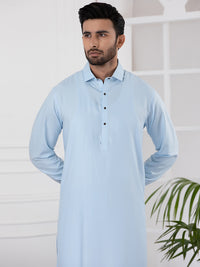 Light Blue Blended Kameez Shalwar - ALWA-KS-339