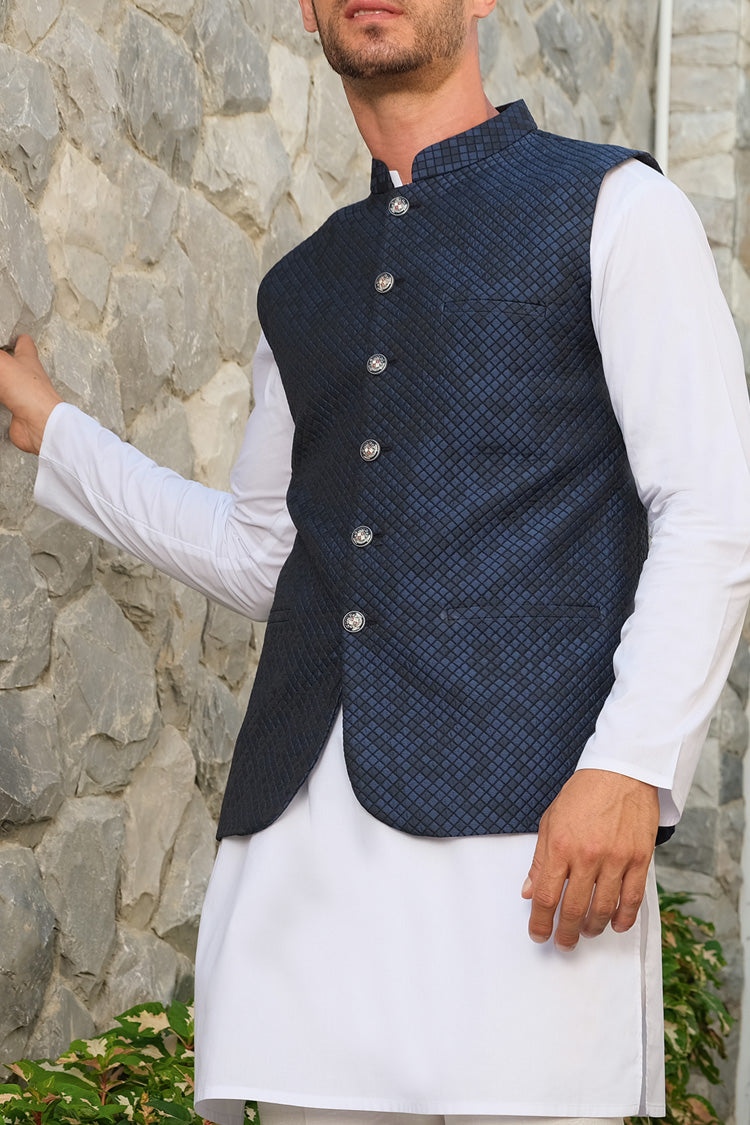 Blue Blended Waistcoat - AL-WC-296