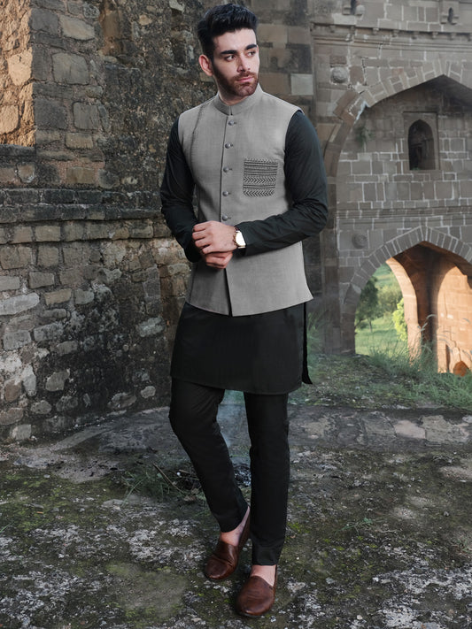 Grey Blended Waistcoat - AL-WC-337