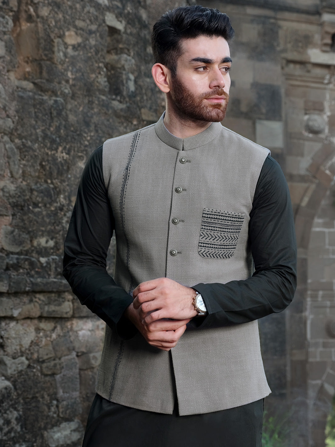 Grey Blended Waistcoat - AL-WC-337