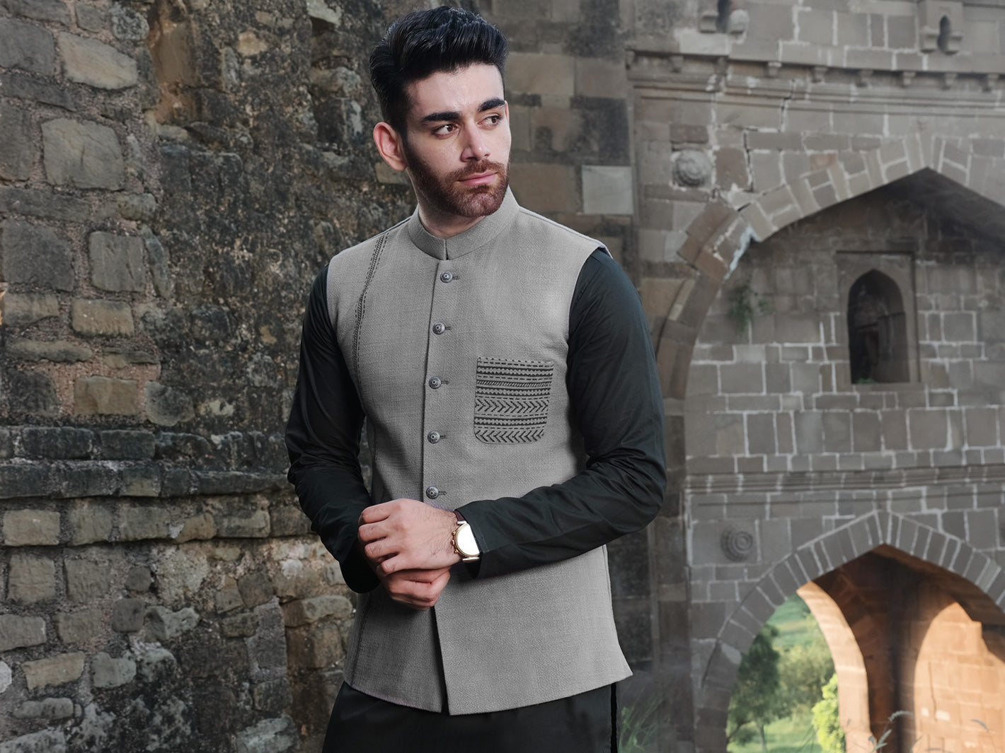 Grey Blended Waistcoat - AL-WC-337