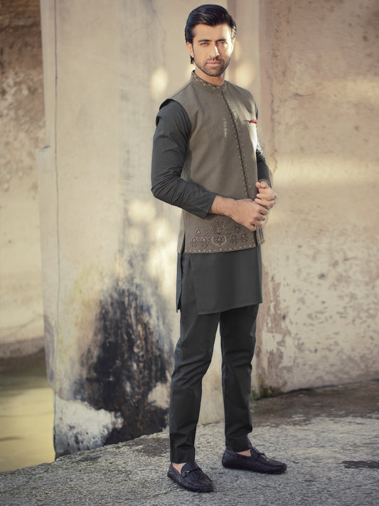 Green Blended Waistcoat - AL-WC-349