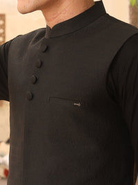 Black Blended Waistcoat - AL-WC-355