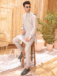 Light Grey Blended Waistcoat - AL-WC-362