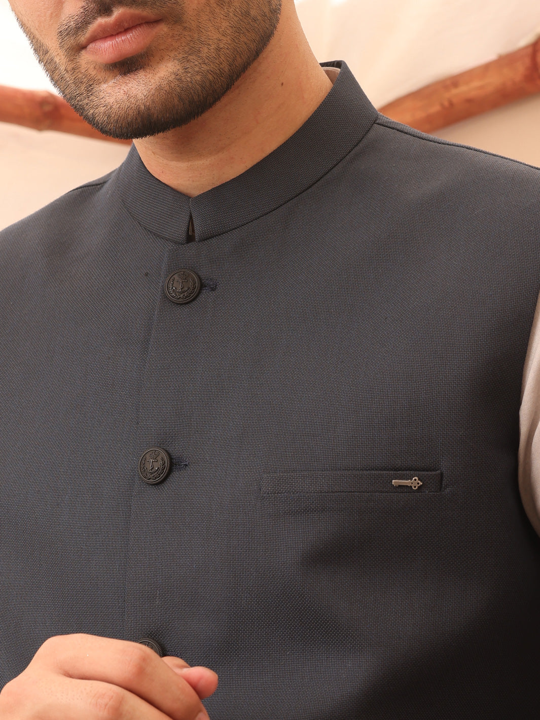 Blue Blended Waistcoat - AL-WC-364