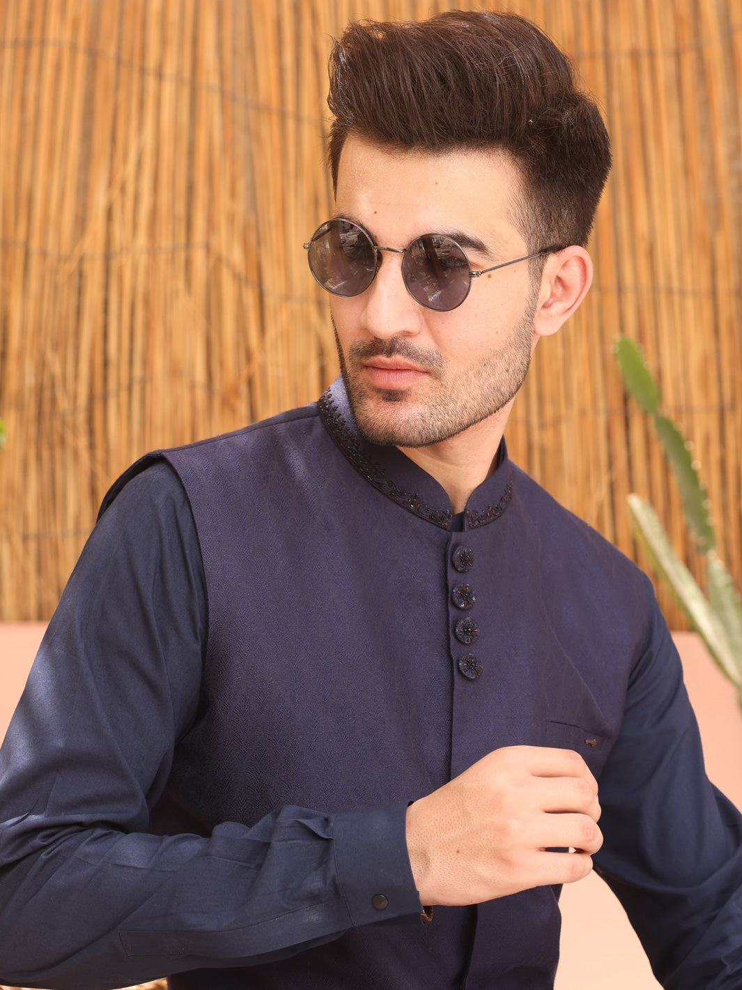 Blue Blended Waistcoat - AL-WC-365