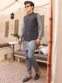 Charcoal Grey Blended Waistcoat - AL-WC-368