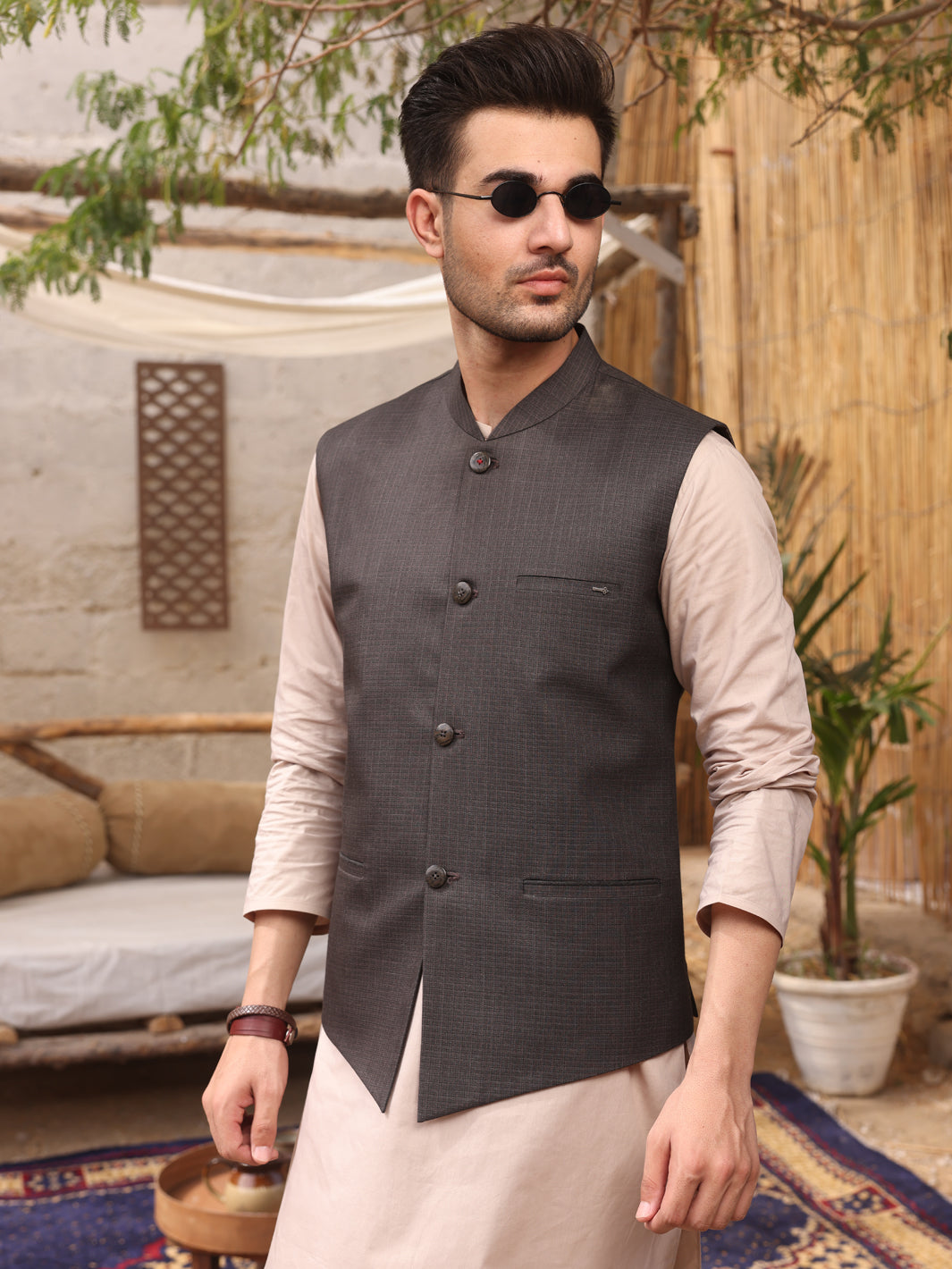 Dark Grey Blended Waistcoat - AL-WC-369