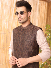 Brown Jacquard Waistcoat - AL-WC-370
