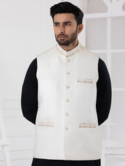 White Blended Waistcoat - AL-WC-411