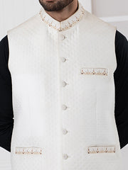 White Blended Waistcoat - AL-WC-411