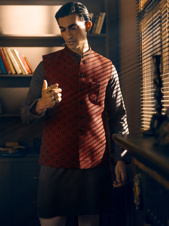 Red Blended Waistcoat - AL-WC-443