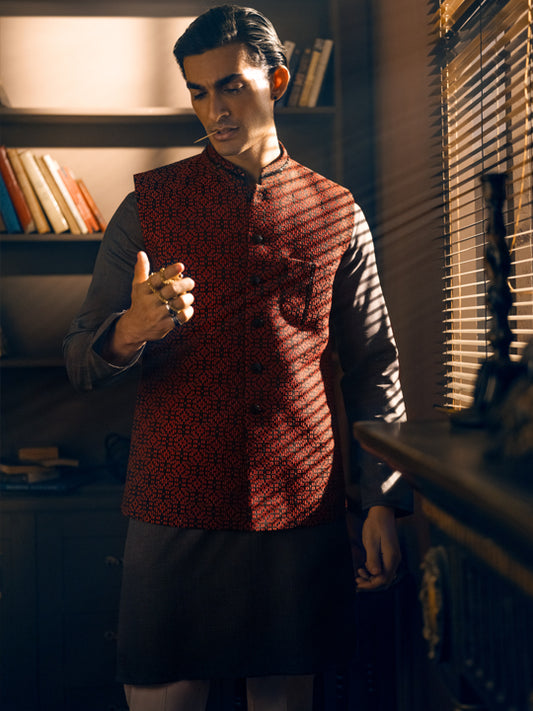 Red Blended Waistcoat - AL-WC-443
