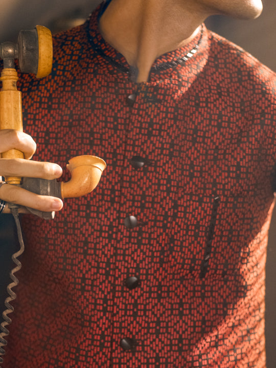 Red Blended Waistcoat - AL-WC-443