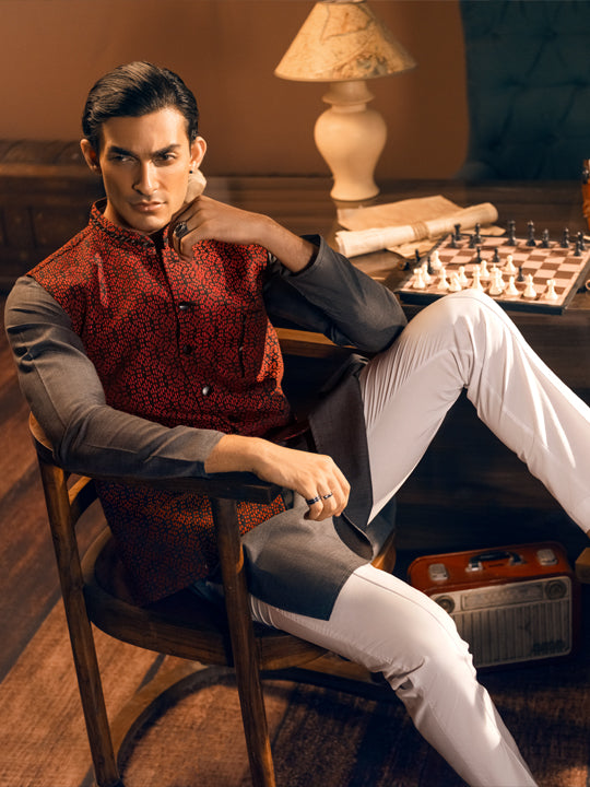 Red Blended Waistcoat - AL-WC-443