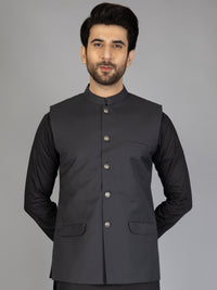 Grey Taffeta Waistcoat - AL-WC-461