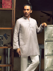 Purple Linen Short Kurta - ALCR-K-023 - Almirah Online