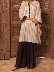 White Linen Tunic - ALCR-LK-1036 - Almirah Online