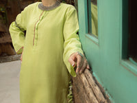Parrot Green Blended Tunic - ALCR-LK-1065