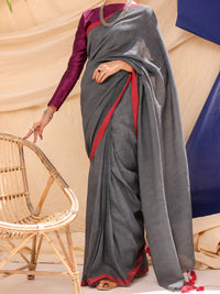 Dark Grey Comrade Saree - ALCR-SR-1002