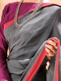 Dark Grey Comrade Saree - ALCR-SR-1002