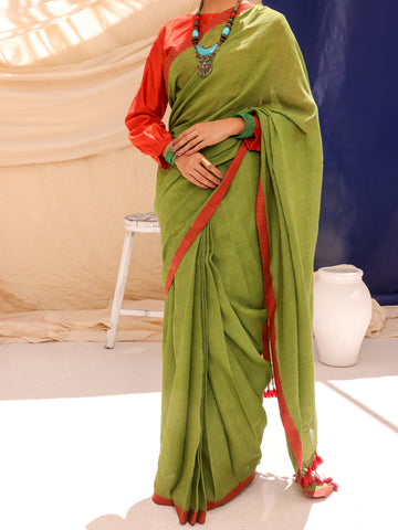 GREEN COMRADE SAREE - ALCR-SR-1003