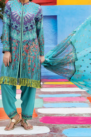 Turquoise 3 Piece Stitched - ALDP-060