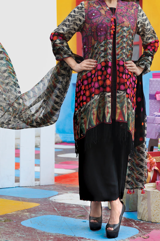Black 3 Piece Stitched - ALDP-065