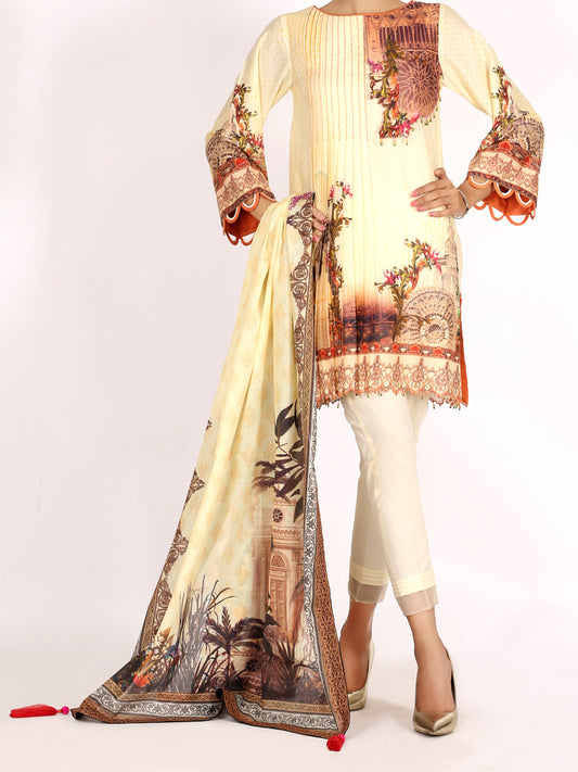Beige Lawn 2Pc Unstitched - ALP-2PS-1000