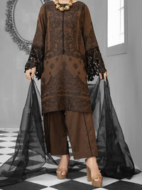 Black Jacquard 3 Piece Unstitched - ALP-1030