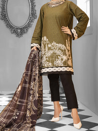 Olive Green Cambric 2 Piece Stitched - ALP-1031
