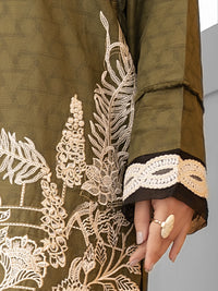 Olive Green Cambric 2 Piece Stitched - ALP-1031
