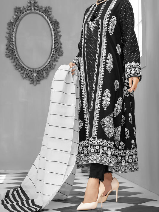 Black Lawn 2 Piece Unstitched - ALP-1032