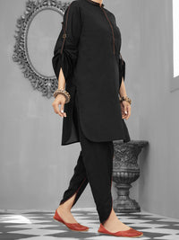 Black Cambric 2 Piece Stitched - ALP-1034