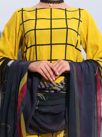 Yellow Jacquard 3 Piece Stitched - ALP-3PS-1035/S
