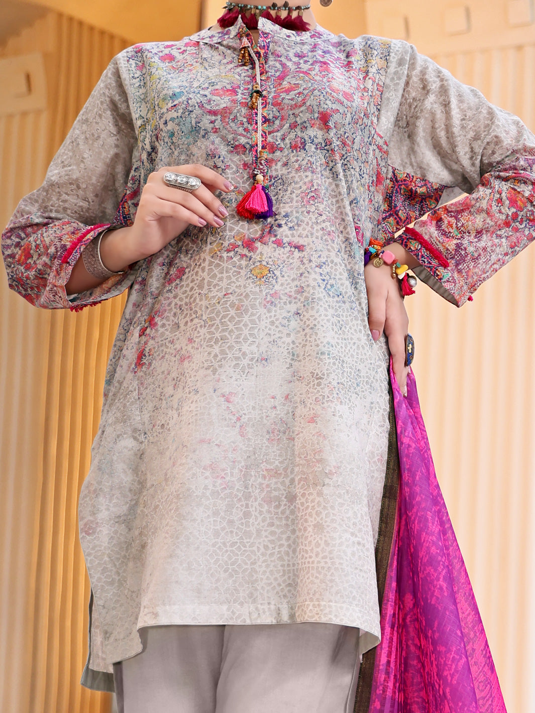 Grey Lawn 3 Piece Stitched - ALP-3PS-1042/S