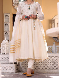White Khaddi 3Pc Stitched - ALP-3PS-1072/S