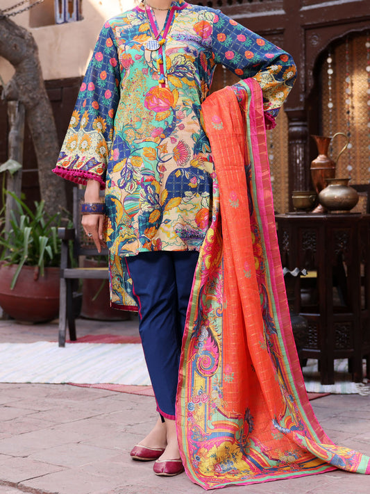 Blue Lawn 3Pc Stitched - ALP-3PS-1085/S