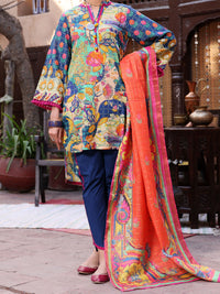 Blue Lawn 3Pc Unstitched - ALP-3PS-1085