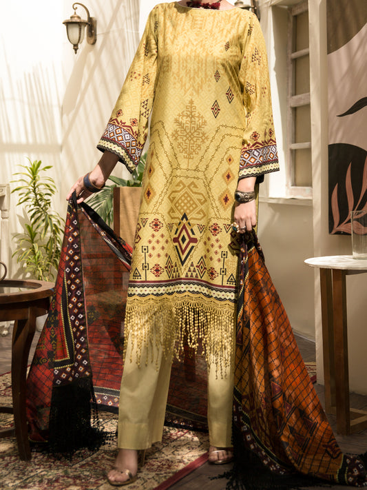 Beige Cambric 2Pc Unstitched - ALP-2PS-1212