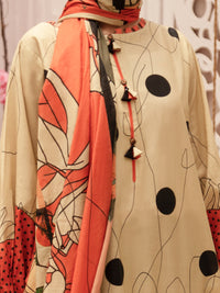Beige Cambric 3Pc Stitched - ALP-3PS-1182