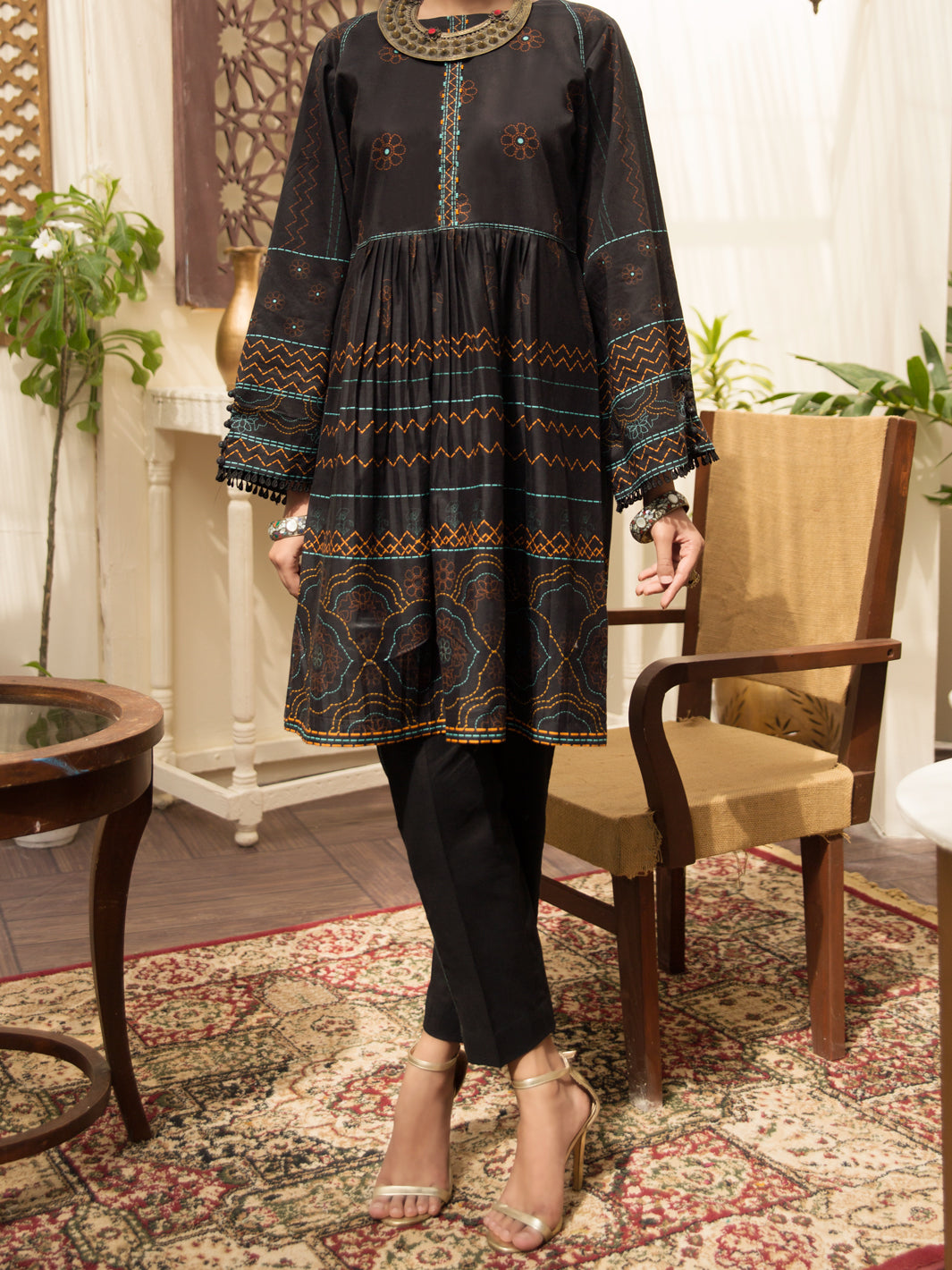 Black Cambric 2 Piece Unstitched - ALP-2PS-1214