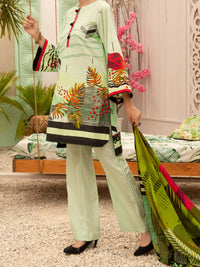 Sea Green Cambric 3Pc Unstitched - ALP-3PS-1184