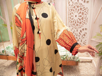 Beige Cambric 3Pc Stitched - ALP-3PS-1182